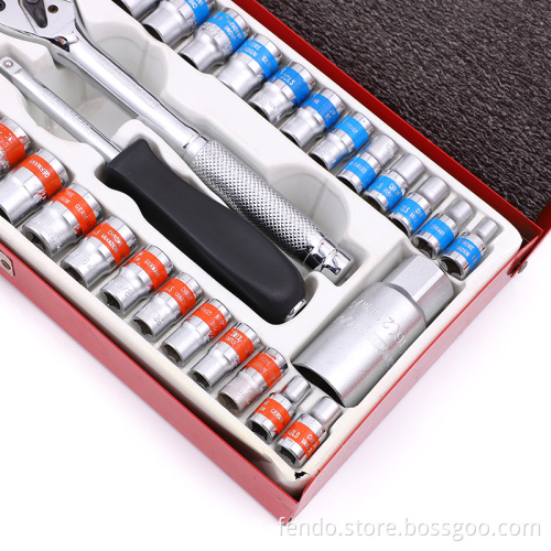 40pcs Master Hex Hardware Machinery Ratchet Socket Tool Set
